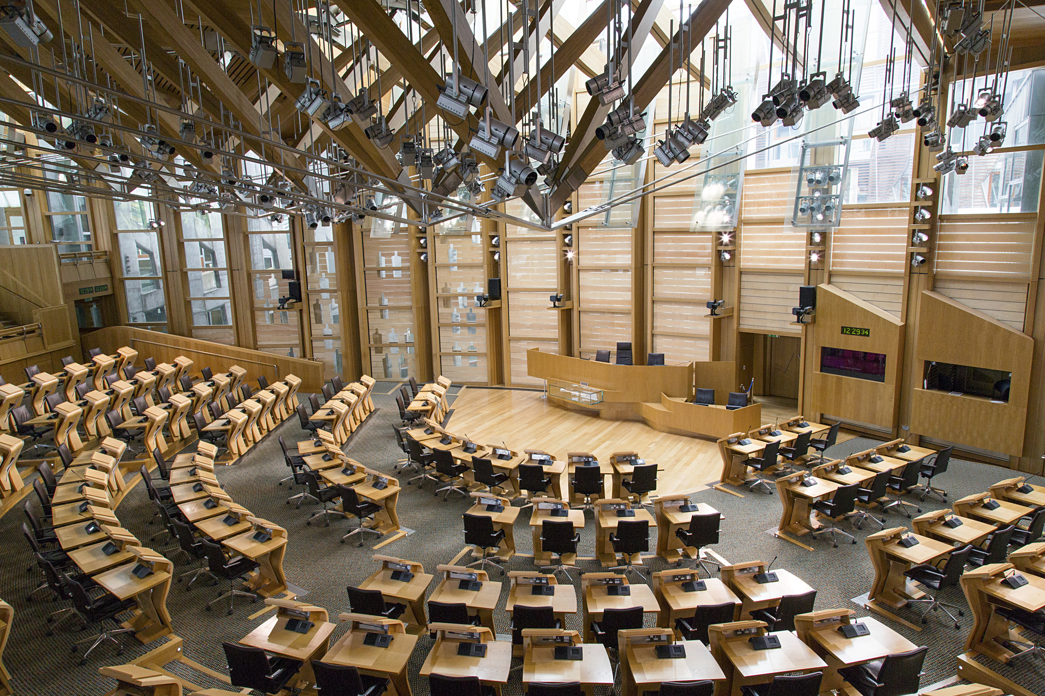 The Scottish Parliament debating chamber